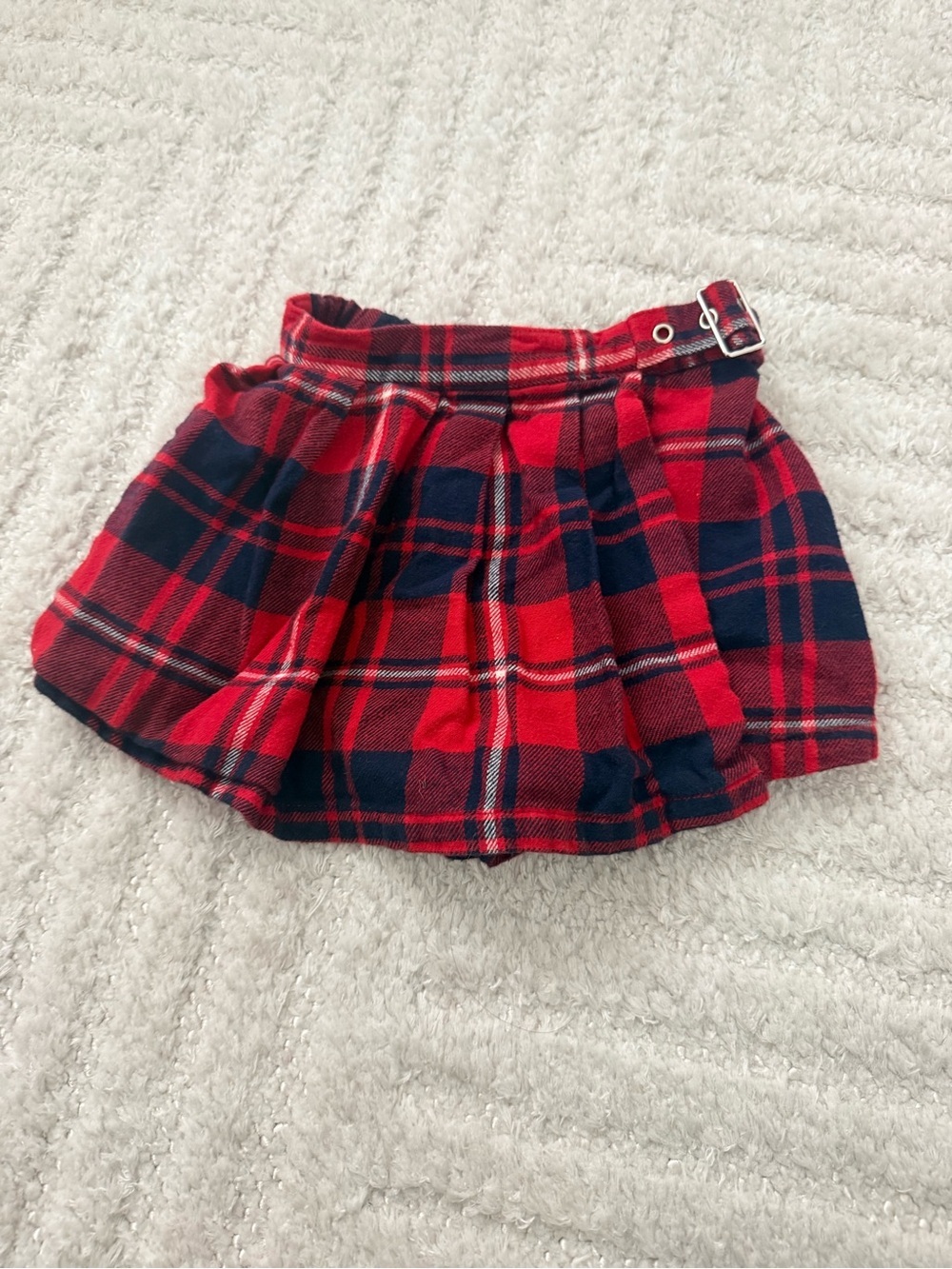 Baby Gap Toddler Girl Red and Navy Flannel Skort - Size 3T